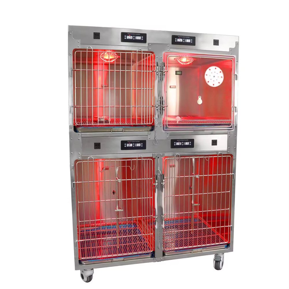Stainless Steel Pet Cage with Heater